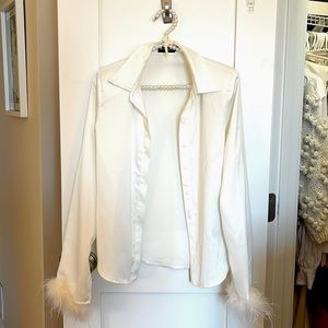 PrettyLittleThing Feather Blouse